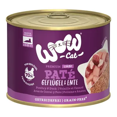 WOW CAT Senior drůbež a kachna 6× 200 g