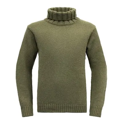 Norský vlněný svetr Nansen High Neck Devold – Olive Green