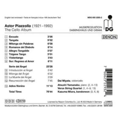 "Astor Piazzolla: The Cello Album" ("") (CD / Album)