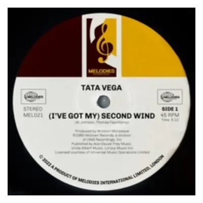 "I've Got My Second Wind" ("Tata Vega/Al Johnson") (Vinyl / 12" Single)