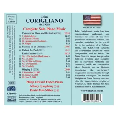 "John Corigliano: Complete Solo Piano Music" ("") (CD / Album)