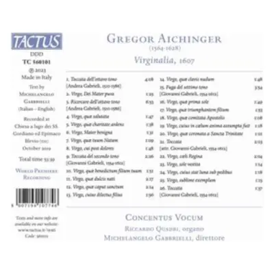 "Gregor Aichinger: Virginalia, 1607" ("") (CD / Album)