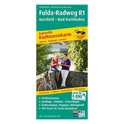 "Fulda cycle path R1, cycle tour map 1:50,000" - "" ("")(Sheet map, folded)