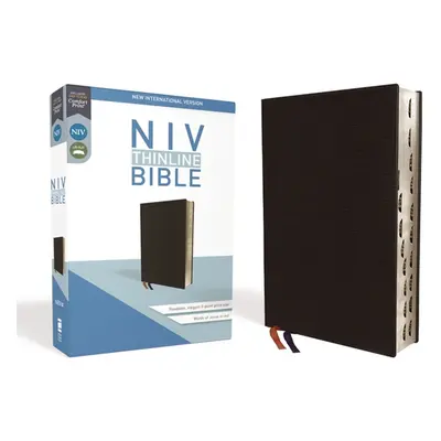 "NIV, Thinline Bible, Bonded Leather, Black, Indexed, Red Letter Edition" - "" ("Zondervan")(Bon