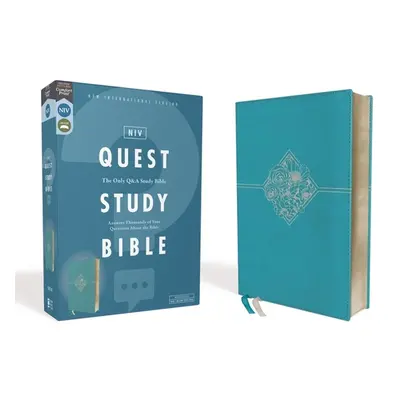 "Niv, Quest Study Bible, Leathersoft, Blue, Comfort Print: The Only Q and A Study Bible" - "" ("