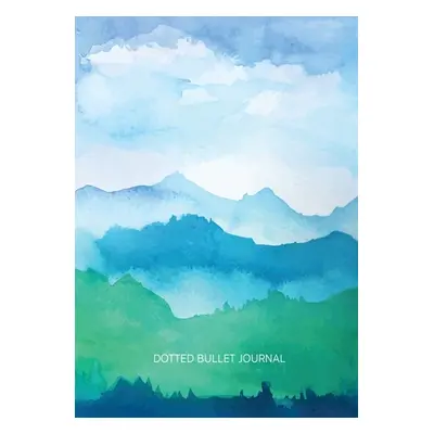 "Watercolor Blue & Green Hills - Dotted Bullet Journal: Medium A5 - 5.83X8.27" - "" ("Blank Clas