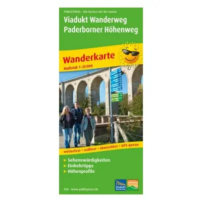 "Viaduct hiking trail - Paderborner Hoehenweg, hiking map 1:25,000" - "" ("")(Sheet map, folded)