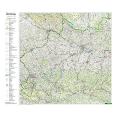 "Upper Austria Map Flat in a Tube 1:200.000" - "" ("")(Sheet map, folded)