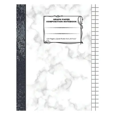 "Graph Paper Composition Notebook: 110 Pages - Quad Ruled 4x4 - 8.5 x 11" Marble Large Notebook 