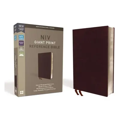 "NIV, Reference Bible, Giant Print, Bonded Leather, Burgundy, Red Letter Edition, Comfort Print"