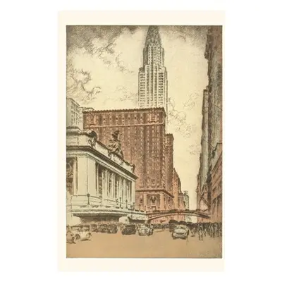 "Vintage Journal Grand Central Station and Chrysler Building Illustration" - "" ("Found Image Pr