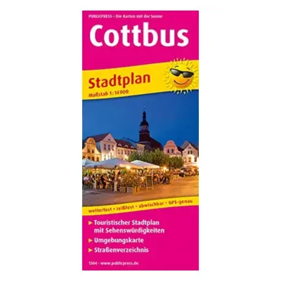 "Cottbus, city map 1:14,000" - "" ("")(Sheet map, folded)