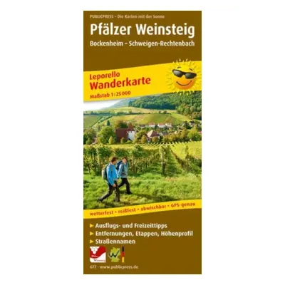 "Palatinate Wine Trail, hiking map 1:25,000" - "" ("")(Sheet map, folded)