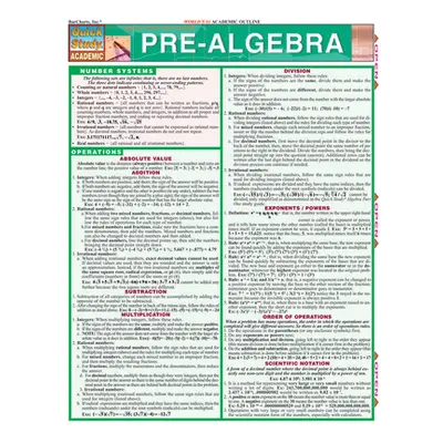 "Pre-Algebra" - "" ("Kizlik S B")(Fold-out book or chart)