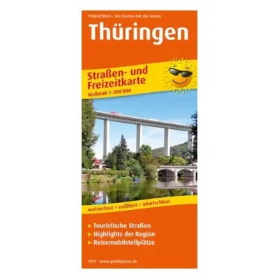 "Thuringia, road and leisure map 1:200,000" - "" ("")(Sheet map, folded)