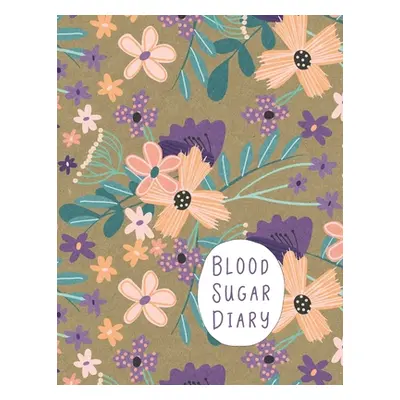 "Blood Sugar Diary: Track Important Diabetes Information Daily - One-Year Log - Peach Purple Flo