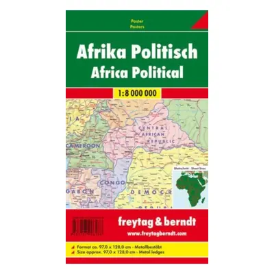 "Africa Map Provided with Metal Ledges/Tube 1:8 000 000" - "" ("")(Sheet map, folded)