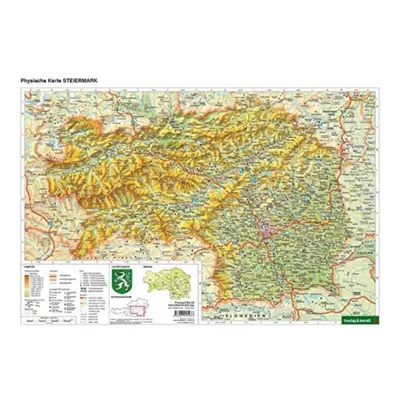 "Desk pad DUO, school hand map of Styria 1:400,000" - "" ("")(Sheet map, folded)