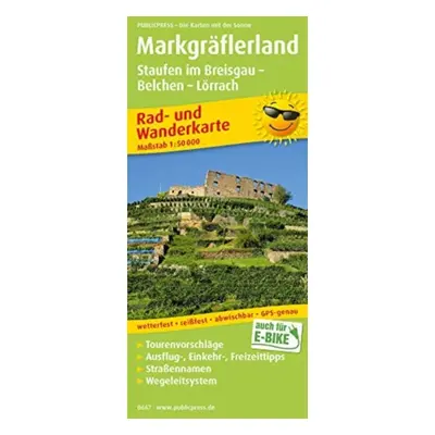 "Markgraflerland, cycling and hiking map 1:50,000" - "" ("")(Sheet map, folded)