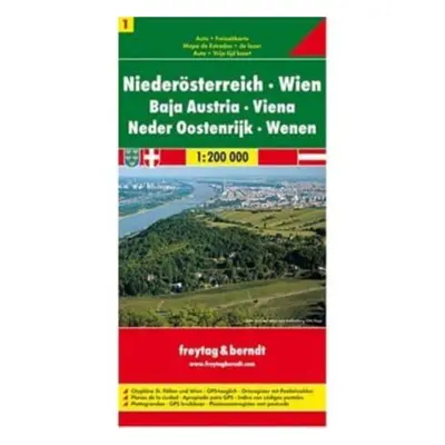 "Sheet 1, Lower Austria - Vienna Road Map 1:200 000" - "" ("")(Sheet map, folded)