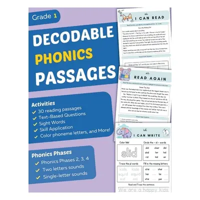 "Decodable Phonics Passages Grade 1: Improve Reading and Comprehension Skills for Kids, Decodabl