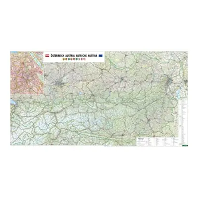 "Wall map magnetic marker board: Austria physically large format 1:300,000" - "" ("")(Sheet map,