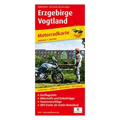 "Erzgebirge - Vogtland, motorcycle map 1:200,000" - "" ("")(Sheet map, folded)