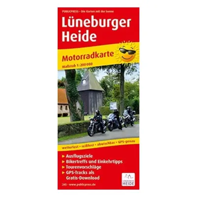 "Luneburg Heath, motorcycle map 1:200,000" - "" ("")(Sheet map, folded)