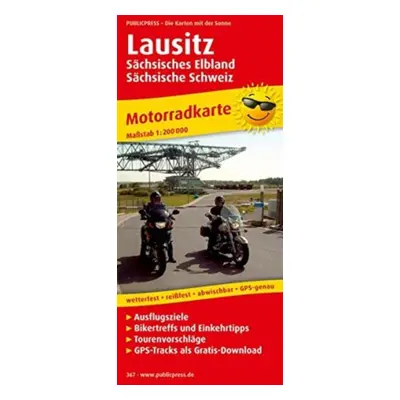 "Lausitz, motorcycle map 1:200,000" - "" ("")(Sheet map, folded)