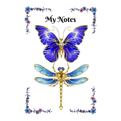 "Blue and Gold Butterfly and Dragonfly Notebook" - "" ("Books Treehouse")(Paperback)