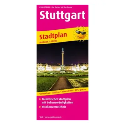 "Stuttgart, city map 1:18,000" - "" ("")(Sheet map, folded)