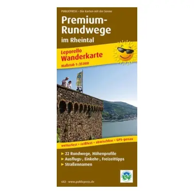 "Premium circular routes in the Rhine Valley, hiking map 1:35,000" - "" ("")(Sheet map, folded)