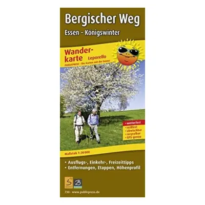 "Bergischer Weg, hiking map 1:30,000" - "" ("")(Sheet map, folded)