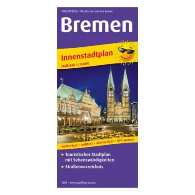 "Bremen, city center map 1:16,000" - "" ("")(Sheet map, folded)