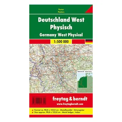 "Germany West Map Provided with Metal Ledges/Tube 1:500 000" - "" ("")(Sheet map, folded)