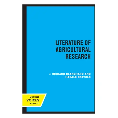 "Literature of Agricultural Research" - "" ("Blanchard J. Richard")(Paperback)