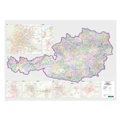 "Wall map marker panel: Austria postcodes 1:500,000" - "" ("")(Sheet map, folded)