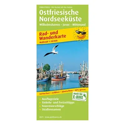 "East Frisian North Sea coast, Wilhelmshaven - Jever - Wittmund, cycling and hiking map 1:50,000