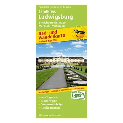 "District of Ludwigsburg, cycling and hiking map 1:50,000" - "" ("")(Sheet map, folded)