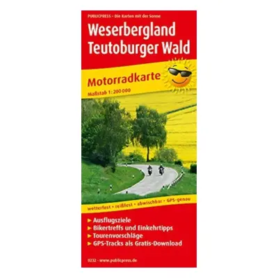 "Weserbergland - Teutoburg Forest, motorcycle map 1:200,000" - "" ("")(Sheet map, folded)