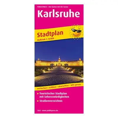 "Karlsruhe, city map 1:14,000" - "" ("")(Sheet map, folded)