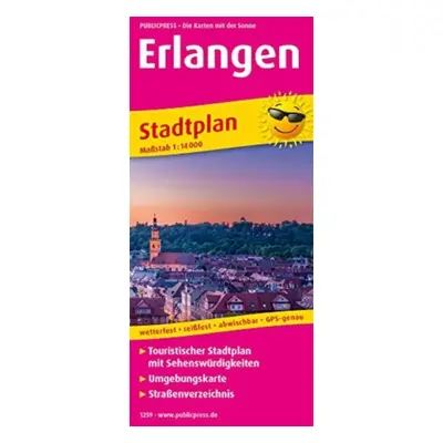 "Erlangen, city map 1:14,000" - "" ("")(Sheet map, folded)