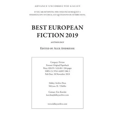 "Best European Fiction 2019" - "" ("Andriesse Alex")(Paperback)