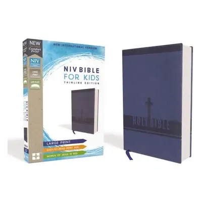 "Niv, Bible for Kids, Large Print, Leathersoft, Blue, Red Letter, Comfort Print: Thinline Editio