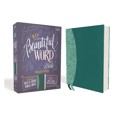 "Niv, Beautiful Word Bible, Updated Edition, Peel/Stick Bible Tabs, Leathersoft, Teal, Red Lette