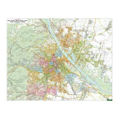 "Wall map: Vienna 1:20,000, colored districts" - "" ("")(Sheet map, folded)