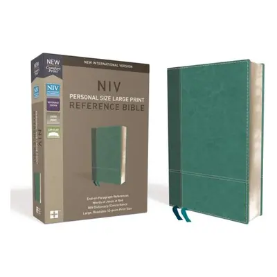 "NIV, Personal Size Reference Bible, Large Print, Imitation Leather, Blue, Red Letter Edition, C