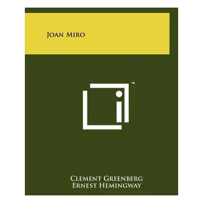 "Joan Miro" - "" ("Greenberg Clement")(Paperback)