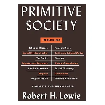 "Primitive Society" - "" ("Lowie Robert Harry")(Paperback)