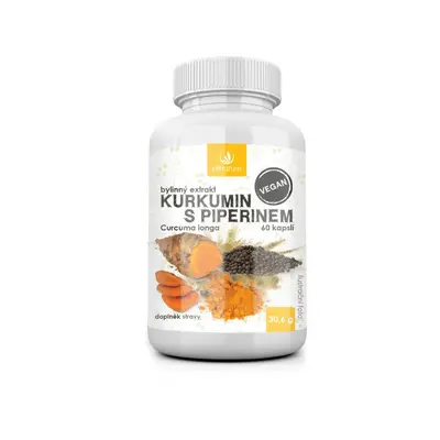 Allnature Kurkumin s piperinem bylinný extrakt 60 cps. - Allnature